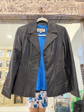 Wilson’s Leather Maxima Black Genuine Leather Blazer – Size XS